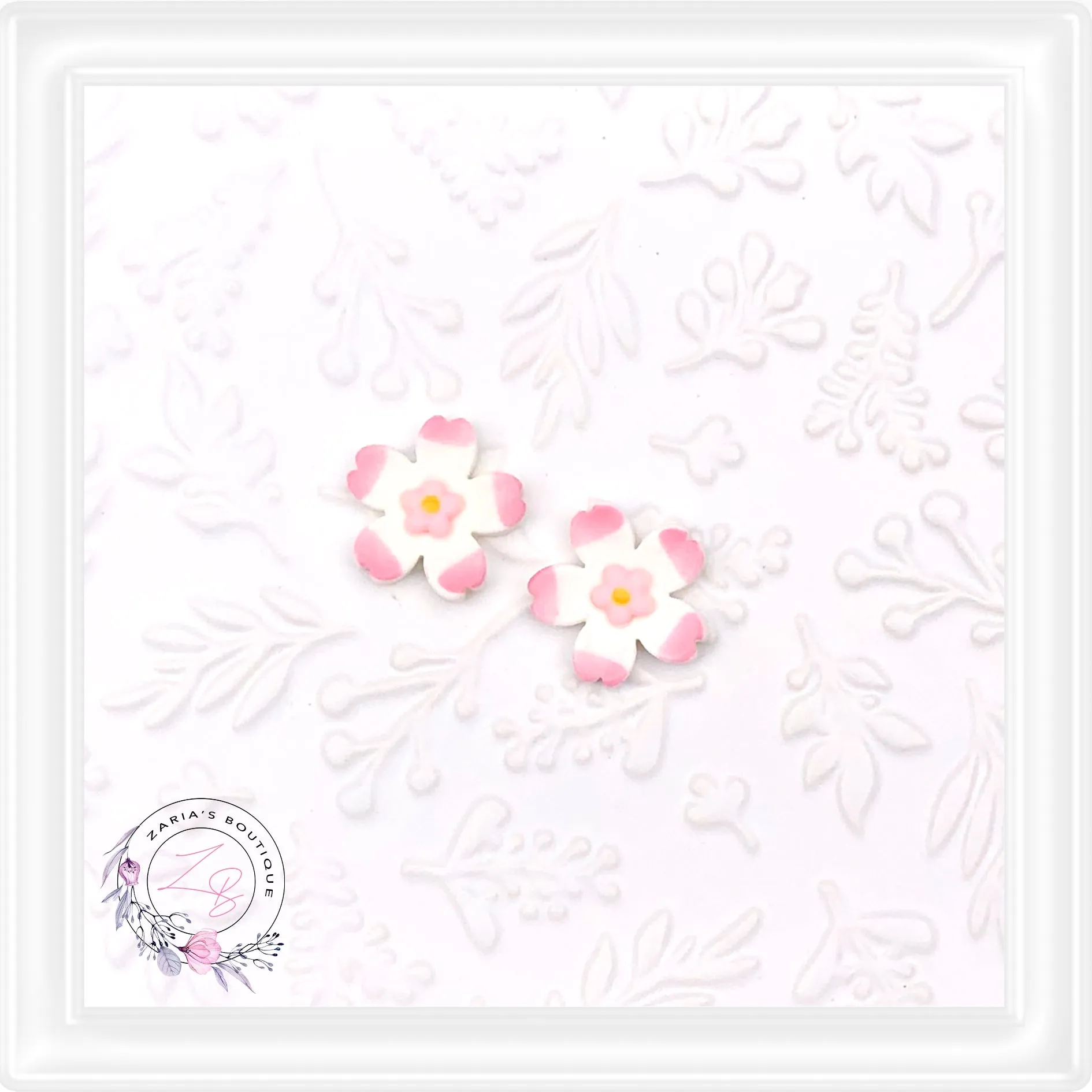 ⋅ CHERRY BLOSSOMS ⋅ Flatback Resin Embellishments ⋅ Per Pair ⋅