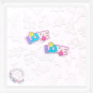 ⋅ LOVE ⋅ Flatback Resin Embellishments ⋅ Per Pair ⋅