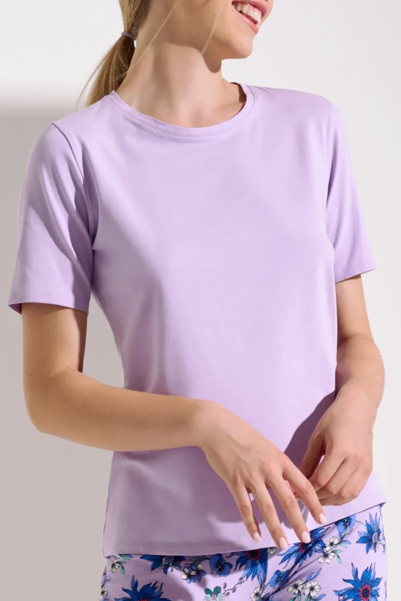 063474 FLOWERS Pyjama long trousers, short sleeves