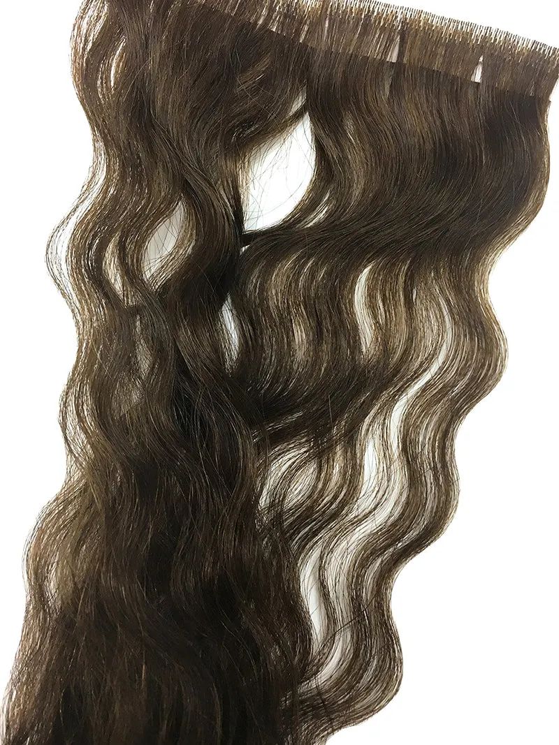 1 Pc Skin Weft Wavy Human Hair Extensions 14"