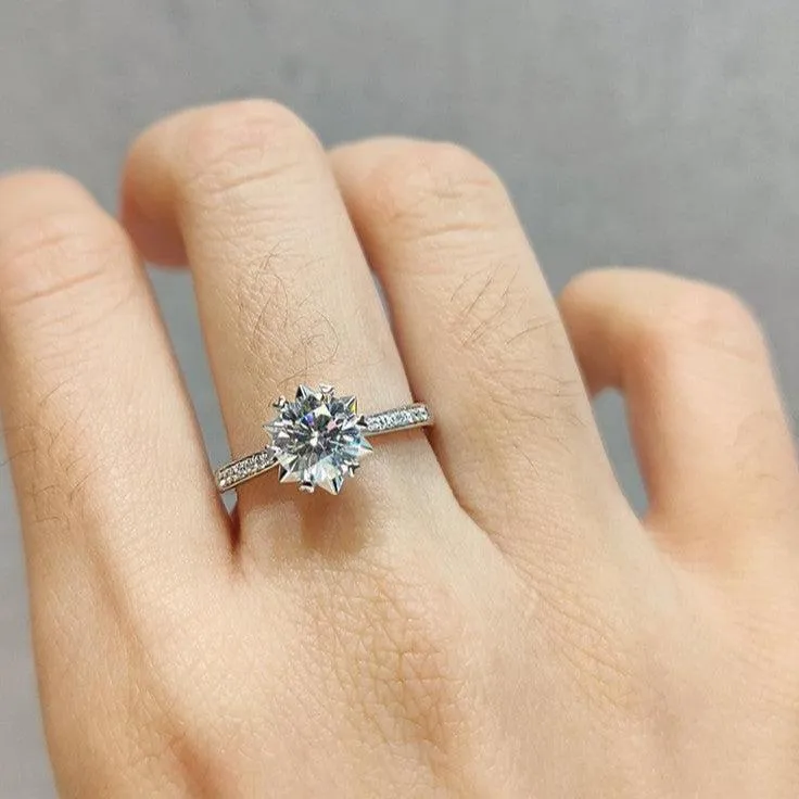 1.0 Ct Round Cut Diamond Snowflake Engagement Ring