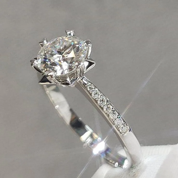 1.0 Ct Round Cut Diamond Snowflake Engagement Ring