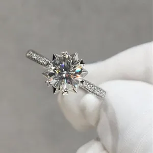 1.0 Ct Round Cut Diamond Snowflake Engagement Ring