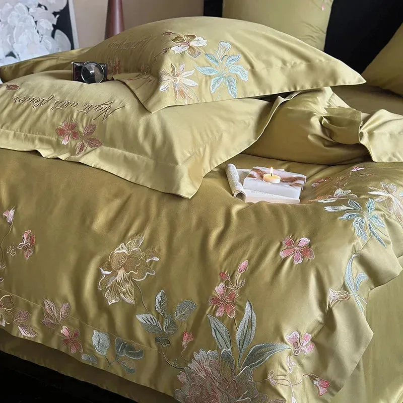 1000TC Egyptian Cotton Flowers Embroidery Bedding Set
