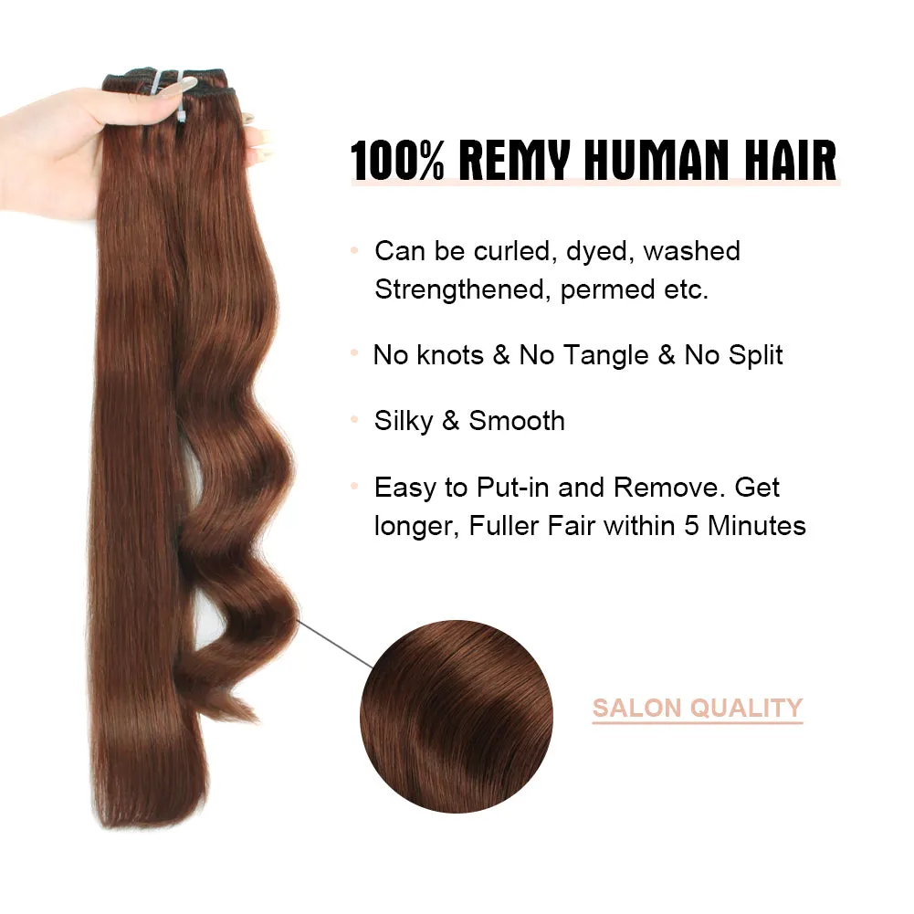 105G Platinum Dark Auburn 33# Clip in Hair Extensions