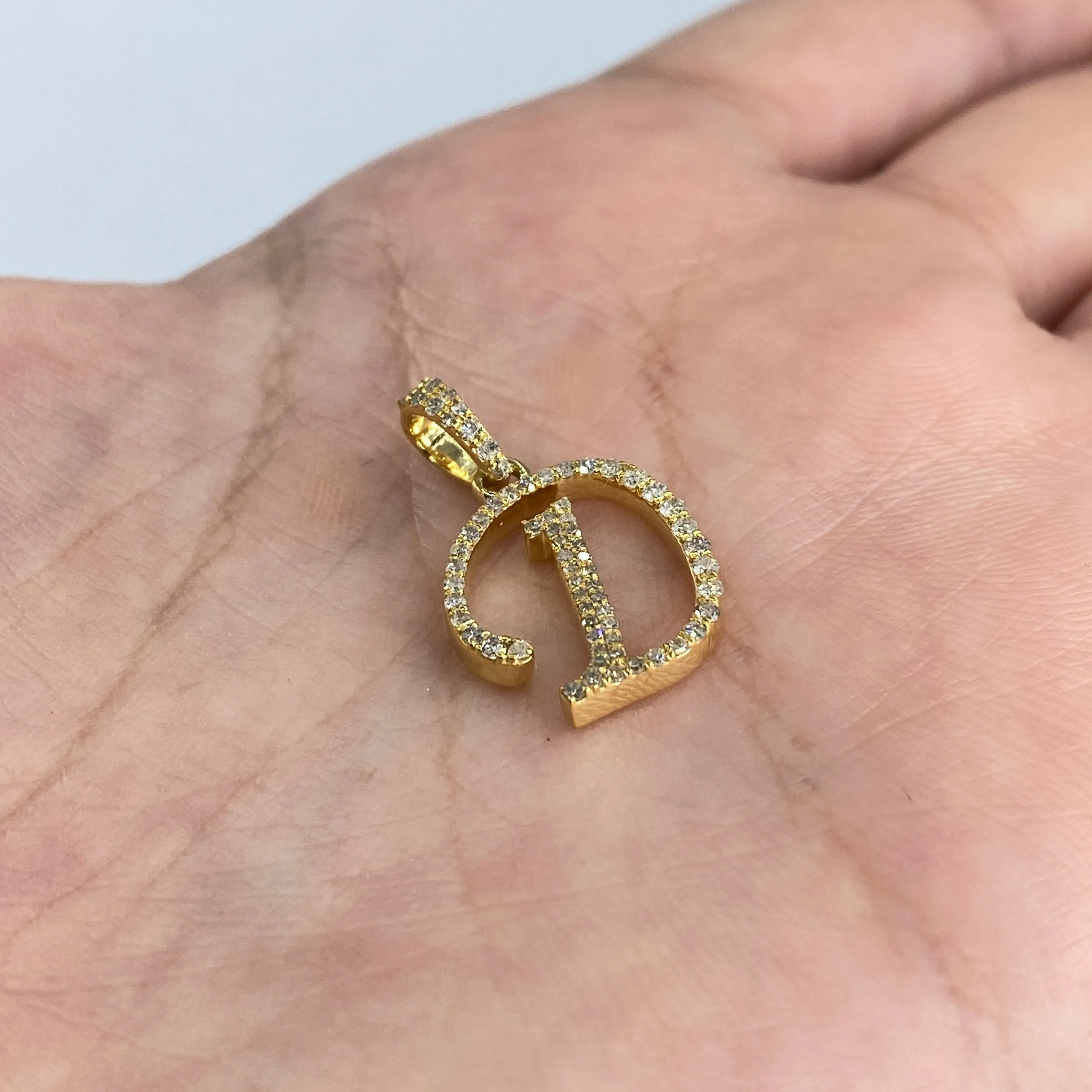 10K Cursive Initial Diamond Pendants Full Collection