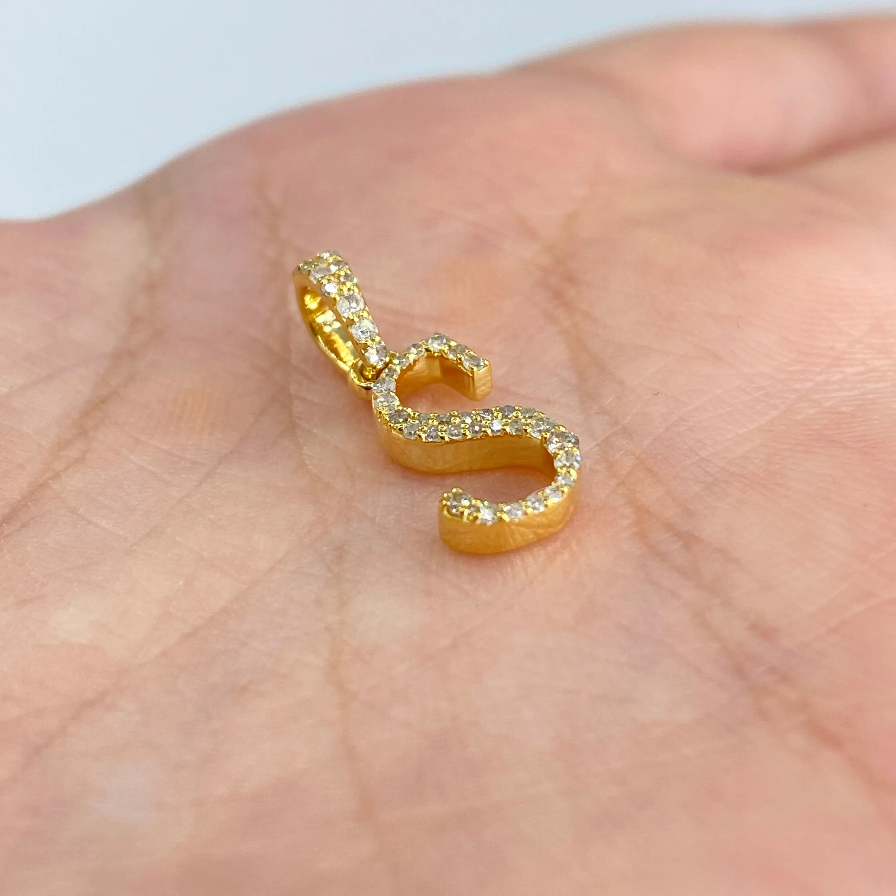10K Cursive Initial Diamond Pendants Full Collection