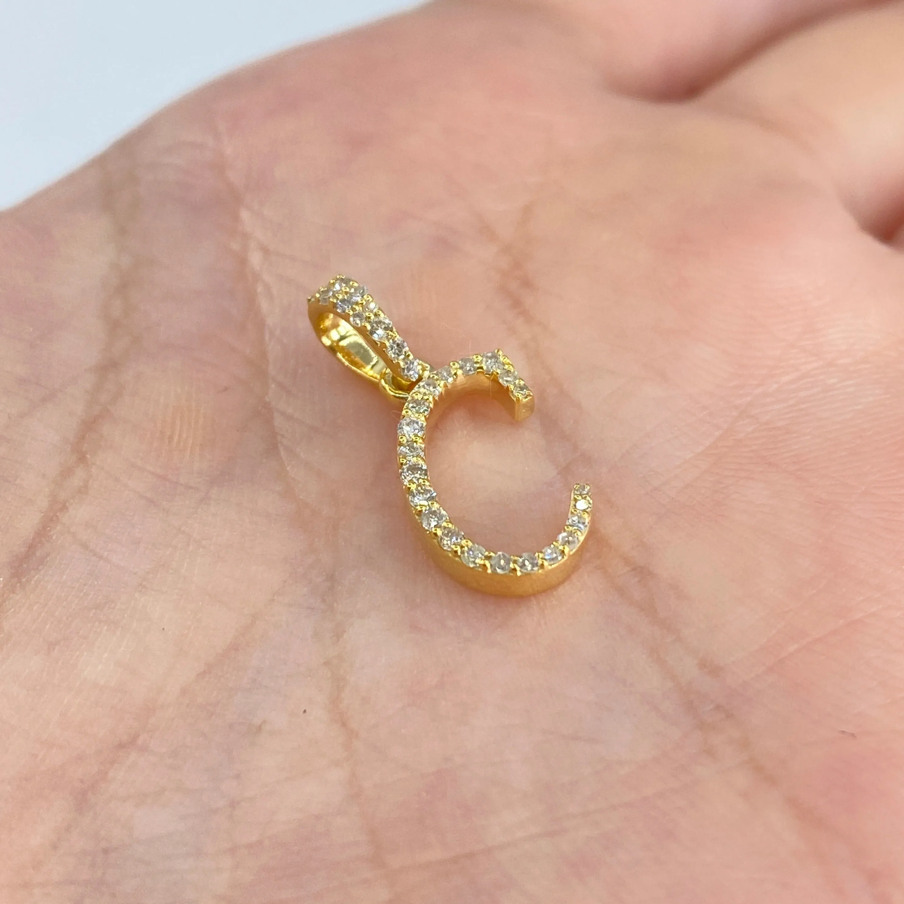 10K Cursive Initial Diamond Pendants Full Collection