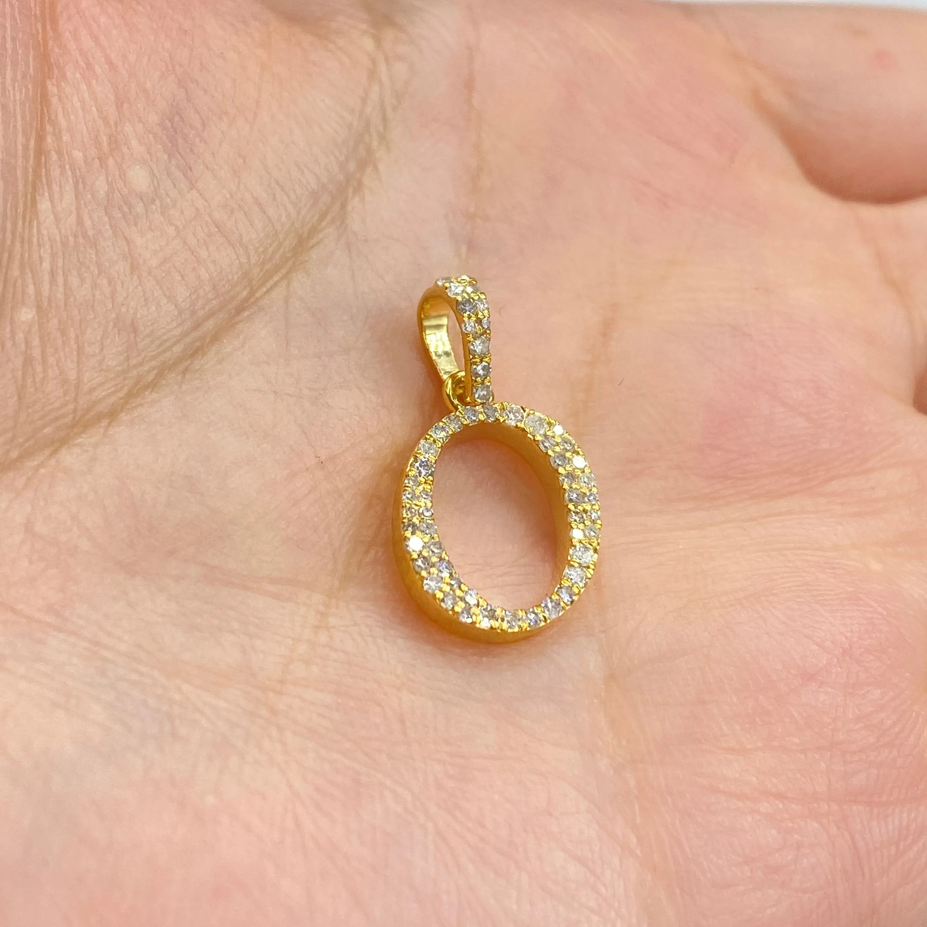10K Cursive Initial Diamond Pendants Full Collection