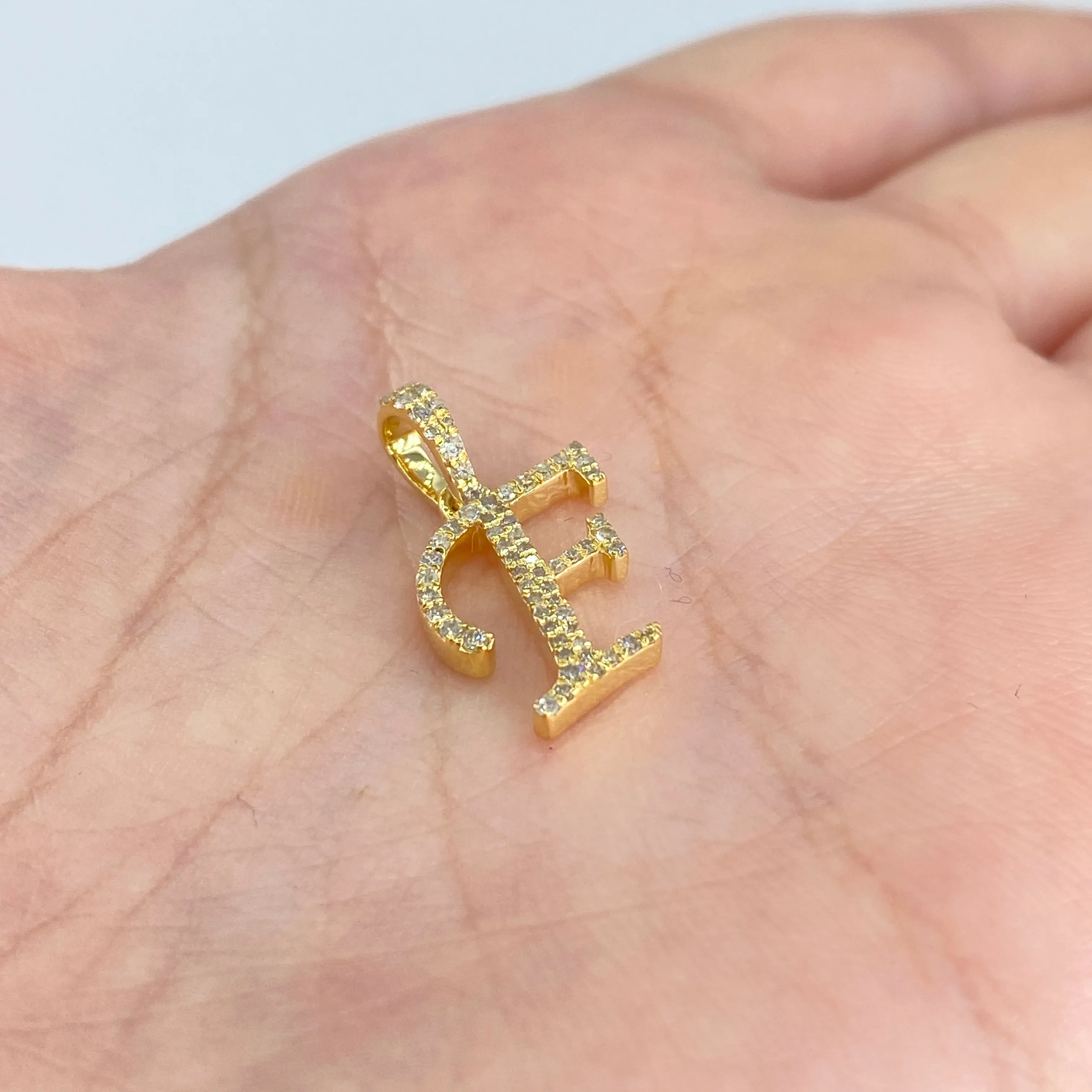 10K Cursive Initial Diamond Pendants Full Collection