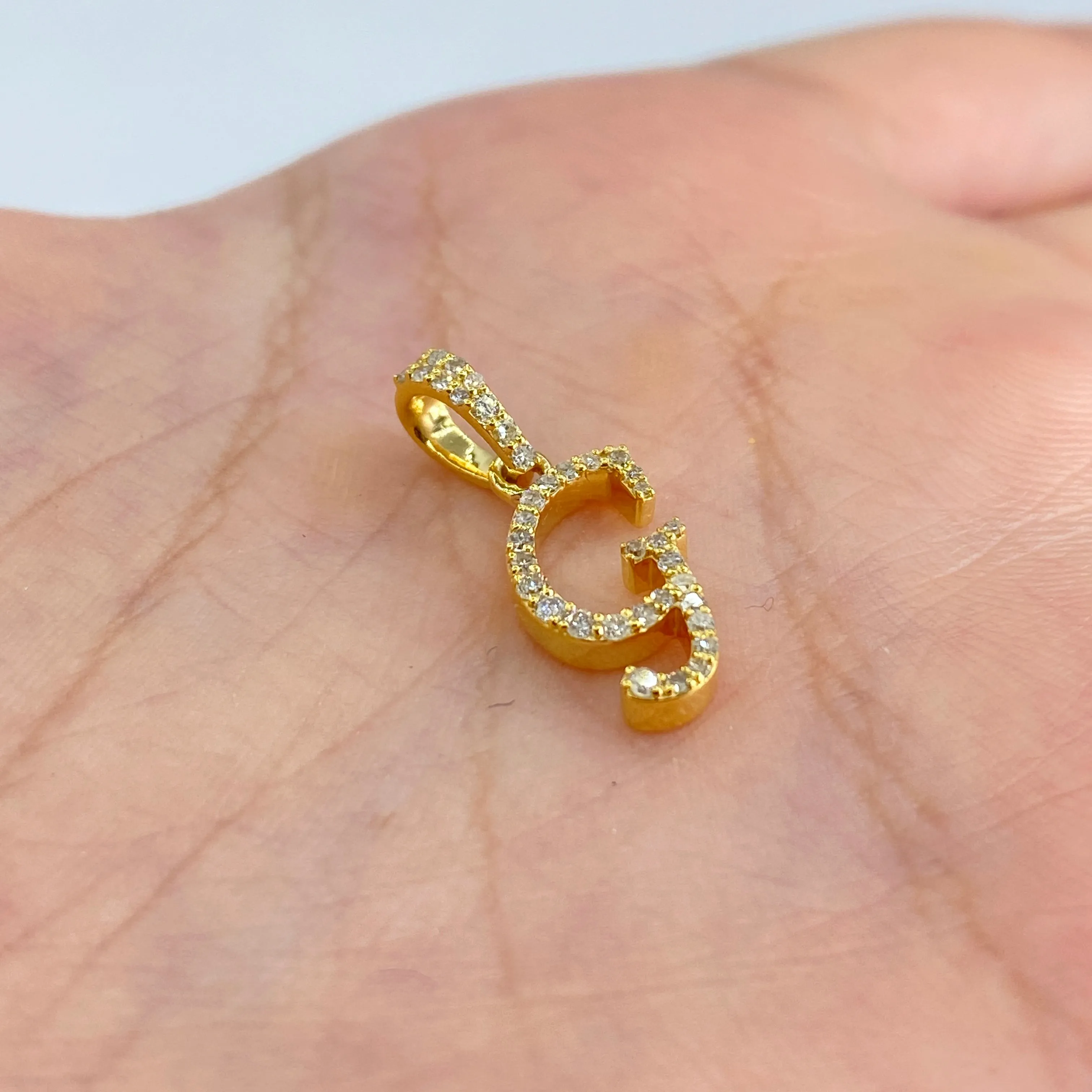 10K Cursive Initial Diamond Pendants Full Collection