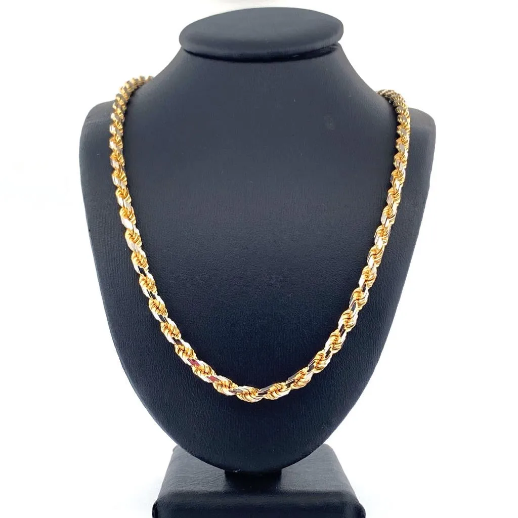 10K Gold Solid Rope Chain Diamond Cut