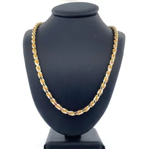 10K Gold Solid Rope Chain Diamond Cut
