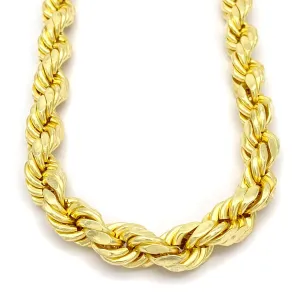 10k Hollow Diamond Cut Rope Chain 9mm