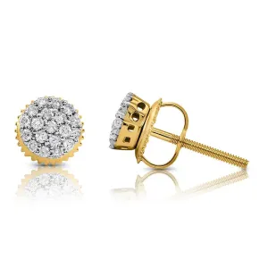 10K Yellow Gold Diamond Stud Earrings 0.22 CTW