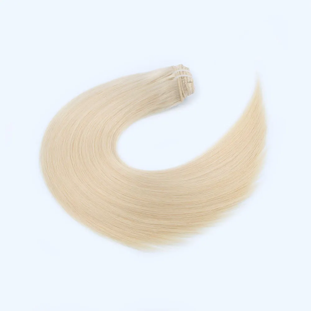 120G Platinum Blonde 60# Clip in Hair Extensions