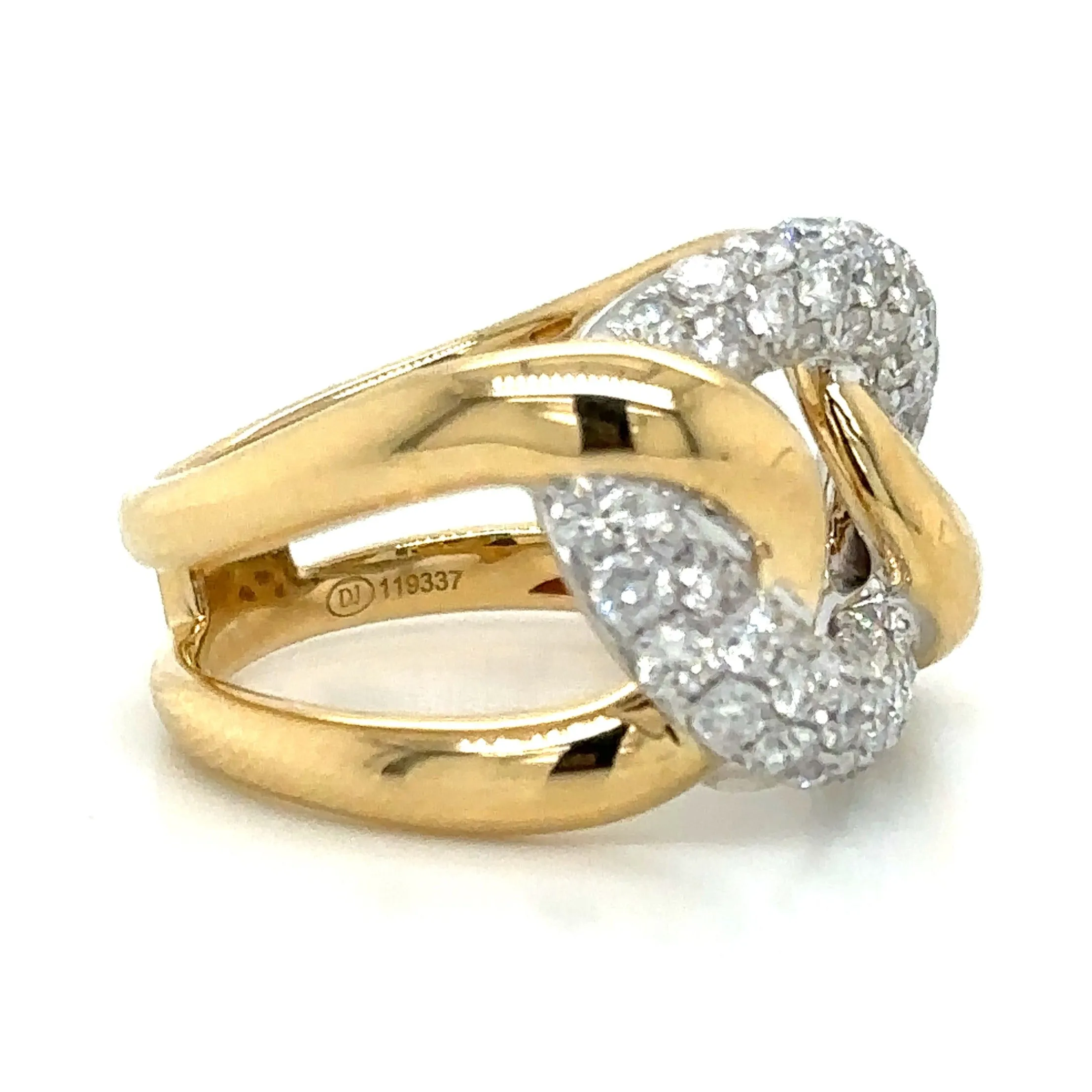 1.33ct tw Ladies Two Tone Gold Link Diamond & Gold Ring