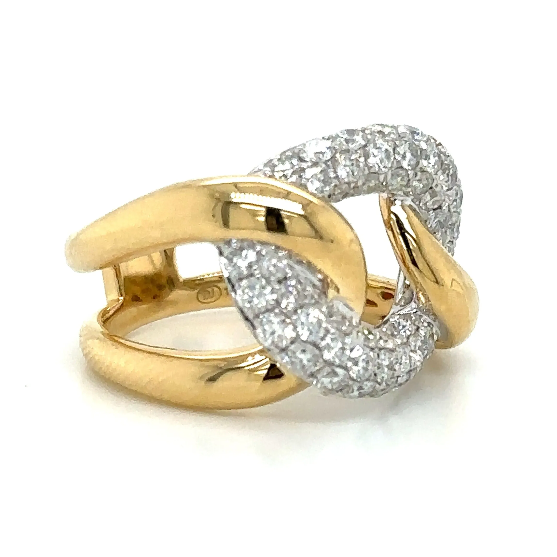 1.33ct tw Ladies Two Tone Gold Link Diamond & Gold Ring