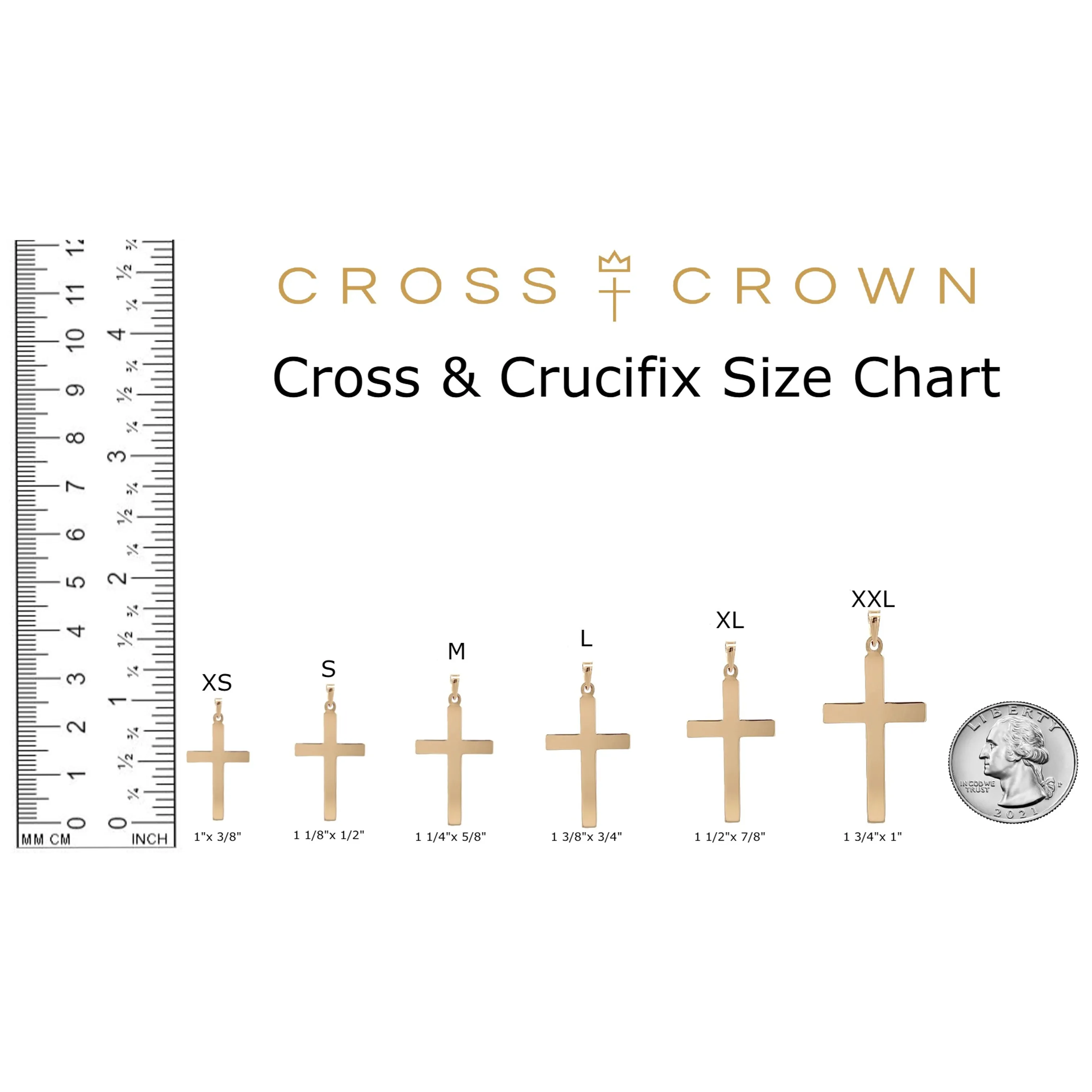 14K GOLD FLORENTINE .01CT DIAMOND CROSS PENDANT