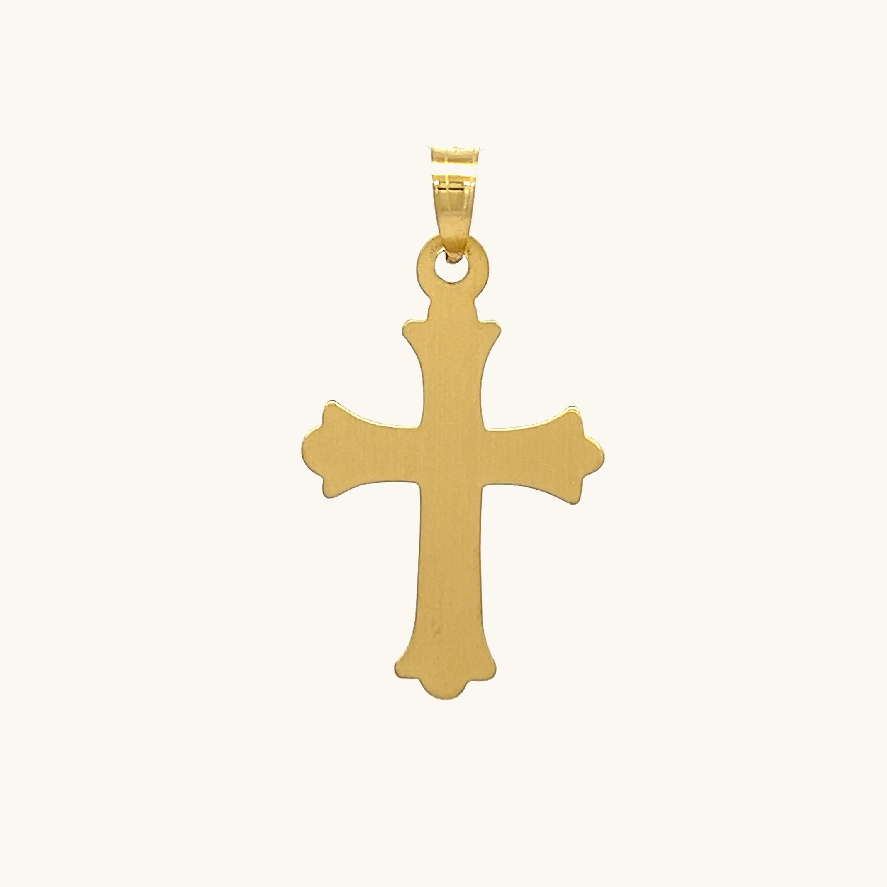14K GOLD FLORENTINE .01CT DIAMOND CROSS PENDANT
