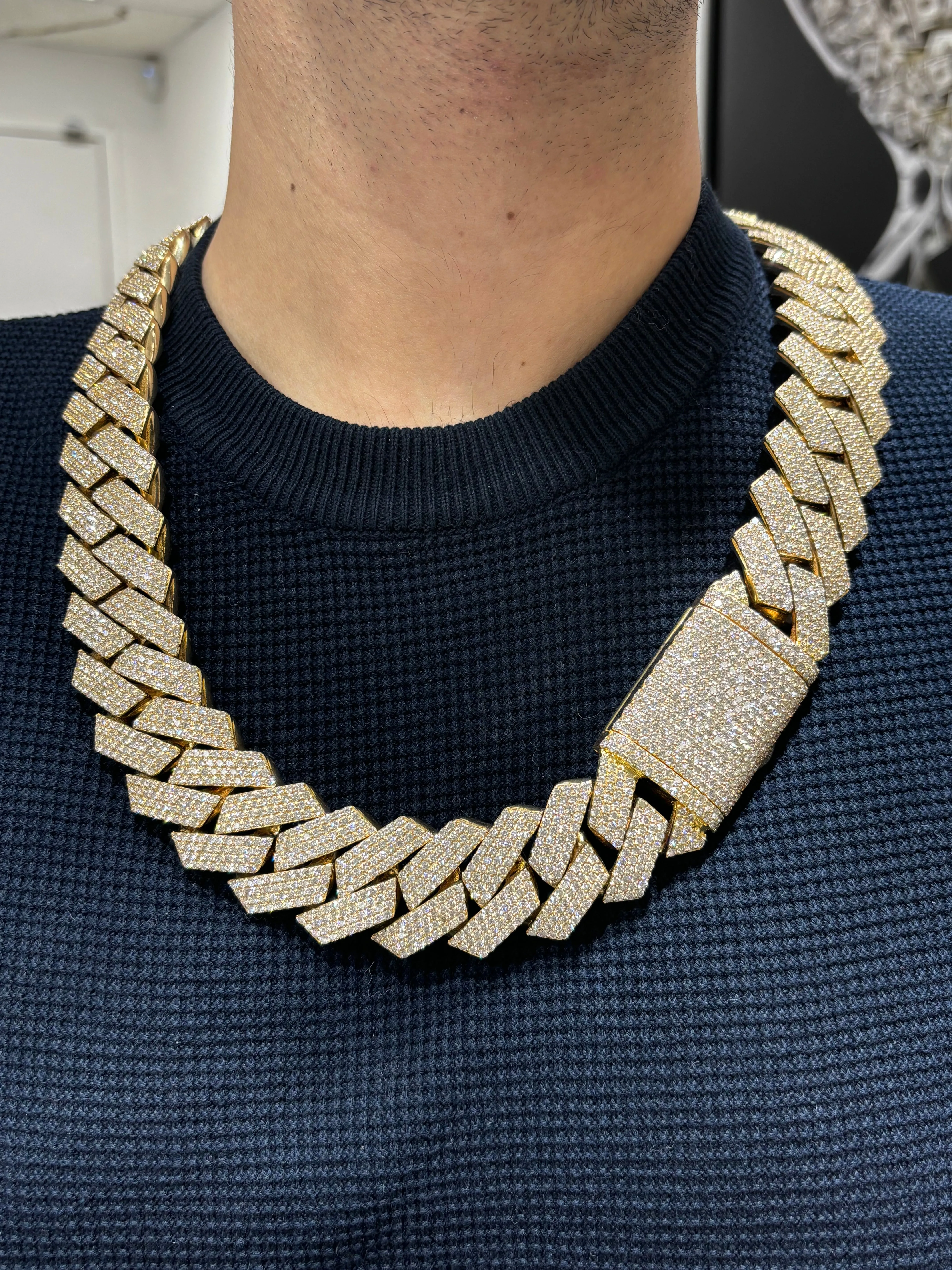 14k Gold Jumbo 28.2M 26I Diamond Cuban Chain