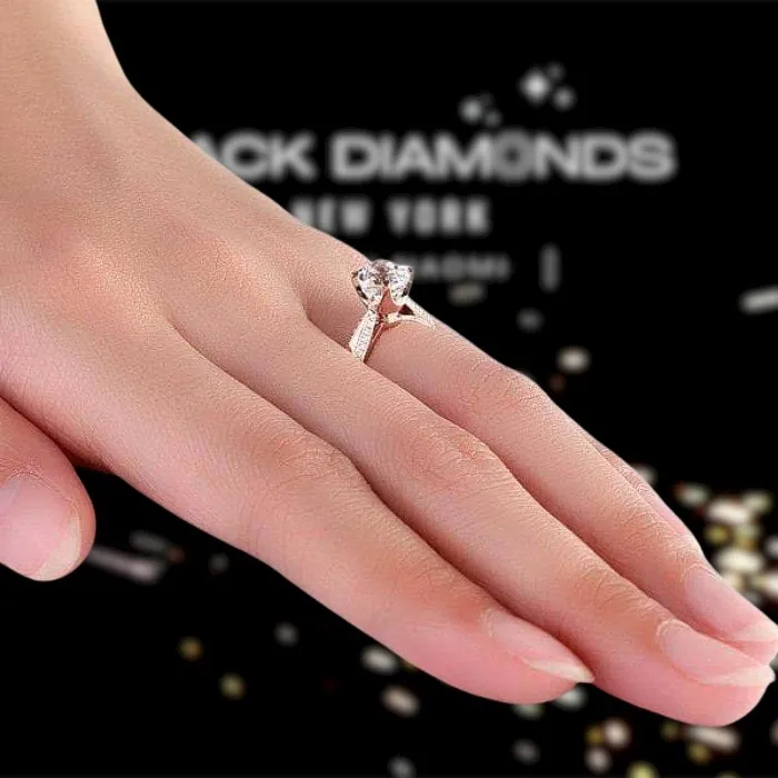 14K Rose Gold 1.2 Ct Topaz 0.2 Ct Natural Diamond Ring