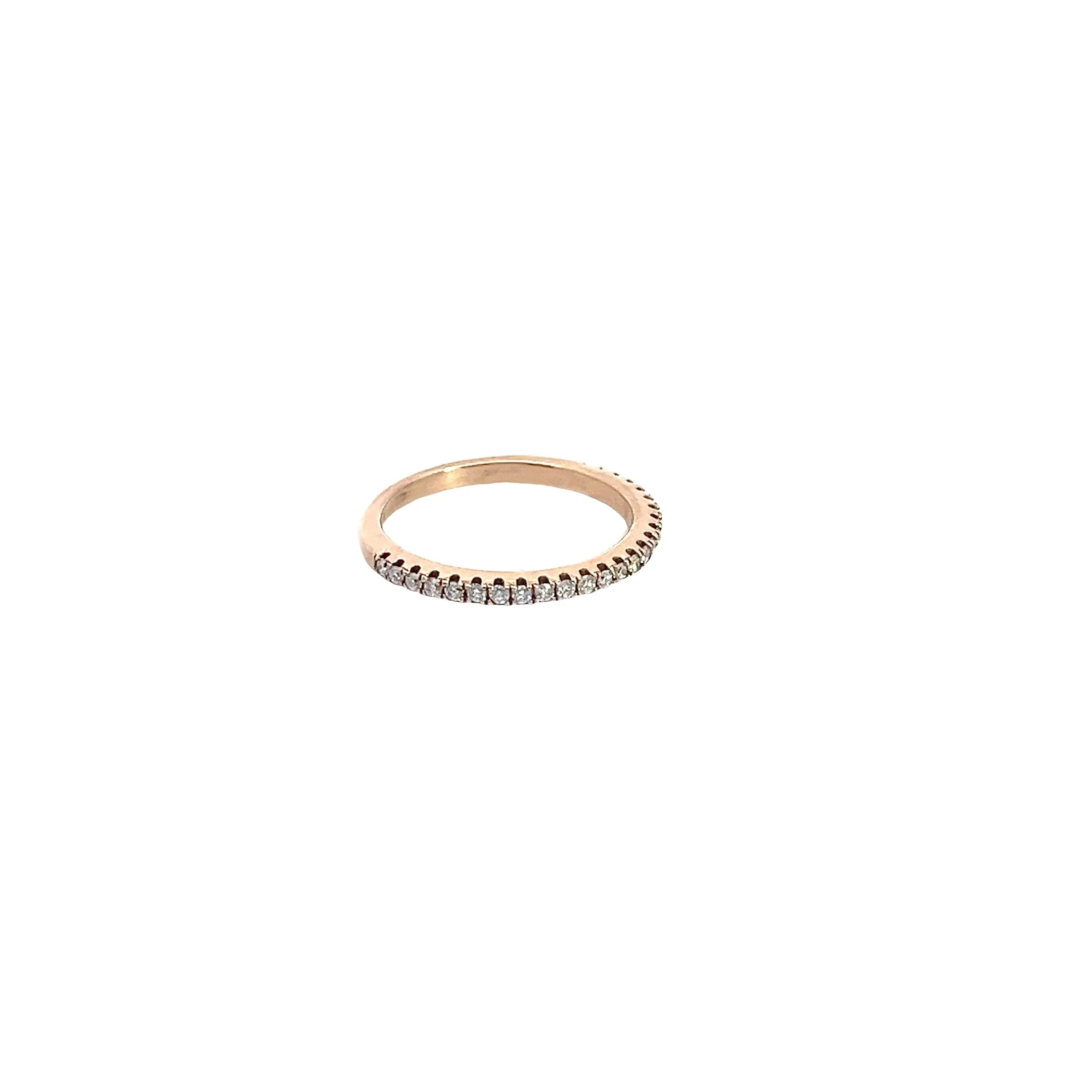 14k  Rose Gold .30ct G VS2 Round Diamond Stackable Wedding Ring Size 5 1/2