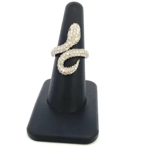 14K Serpent Diamond Snake Ring