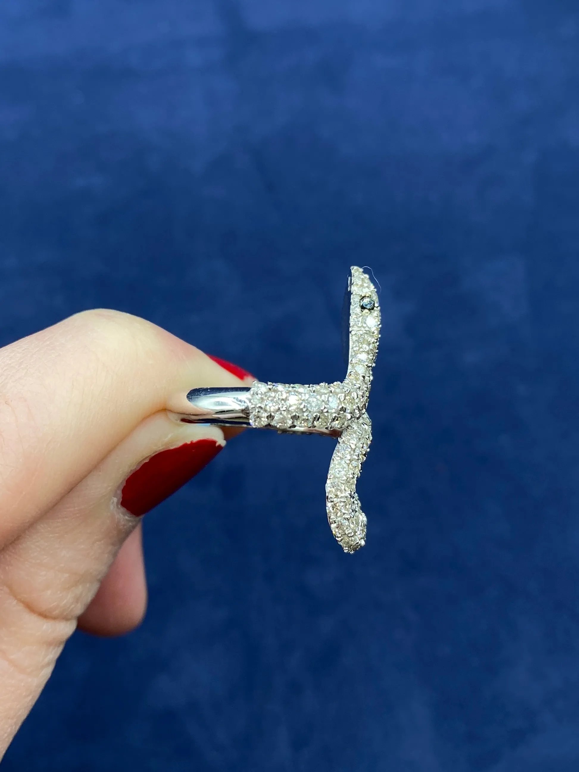 14K Serpent Diamond Snake Ring