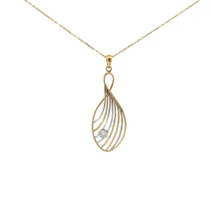 14k Two Toned .30ct F VS2 Round Diamond Necklace