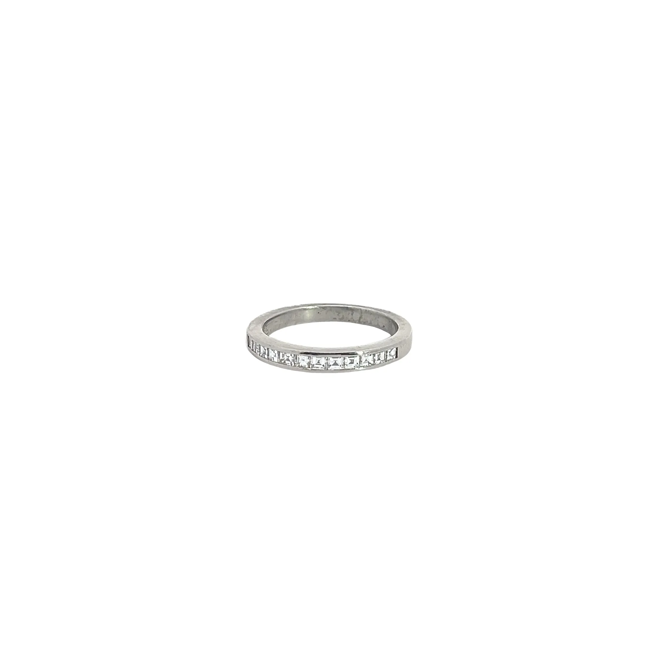 14k White Gold 1.10ct E VS2 Asscher-Cut Diamond Anniversary Ring Size 5 1/2