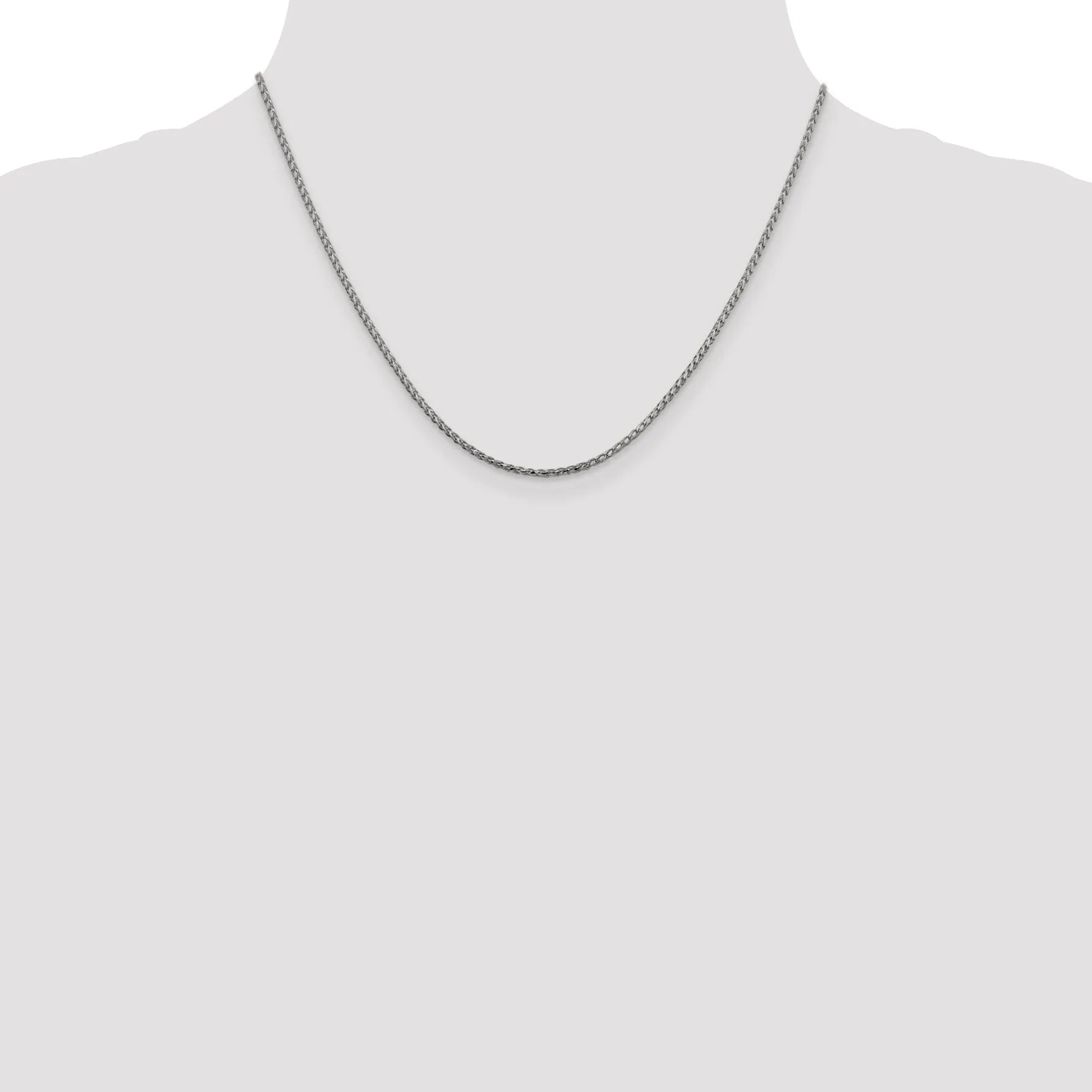 14K White Gold 1.6 mm D.C Open Franco Chain