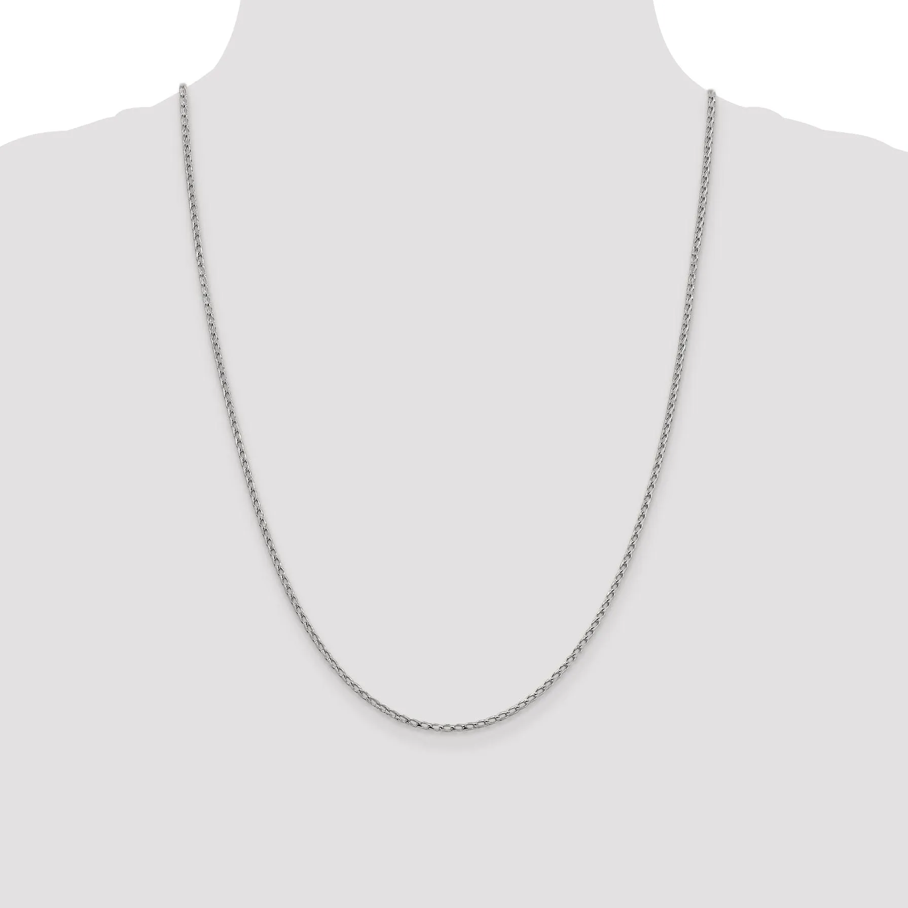 14K White Gold 2.1 mm D.C Open Franco Chain