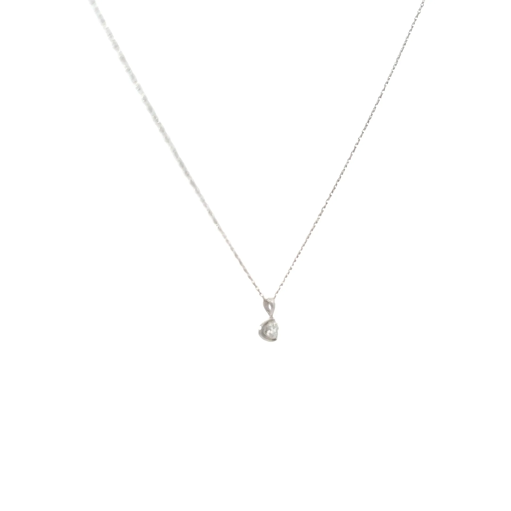 14k White Gold .25ct F VS2 Round Diamond Solitaire Pendant Necklace