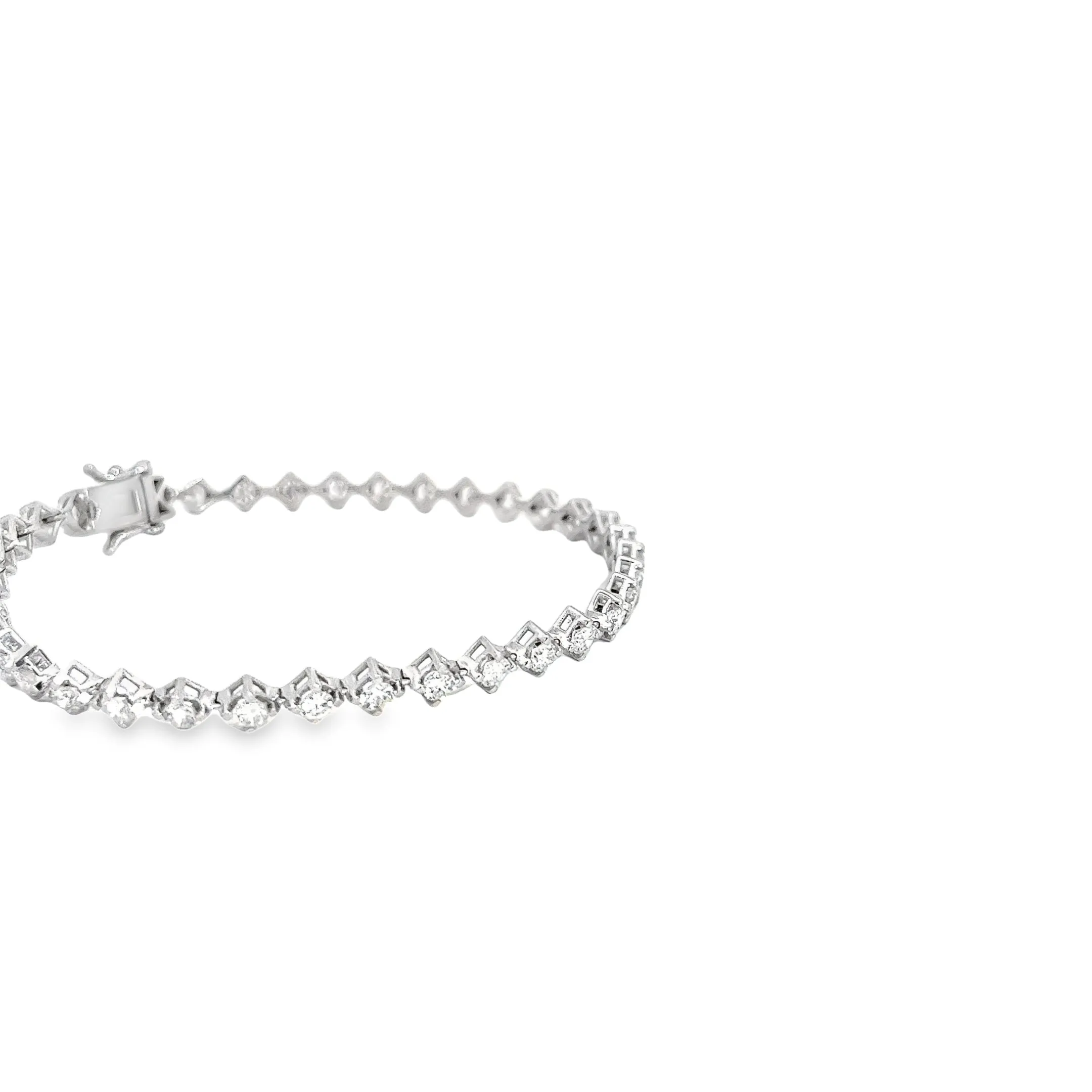14k white gold 3.00ct G VS2 Round Diamond Tennis Bracelet