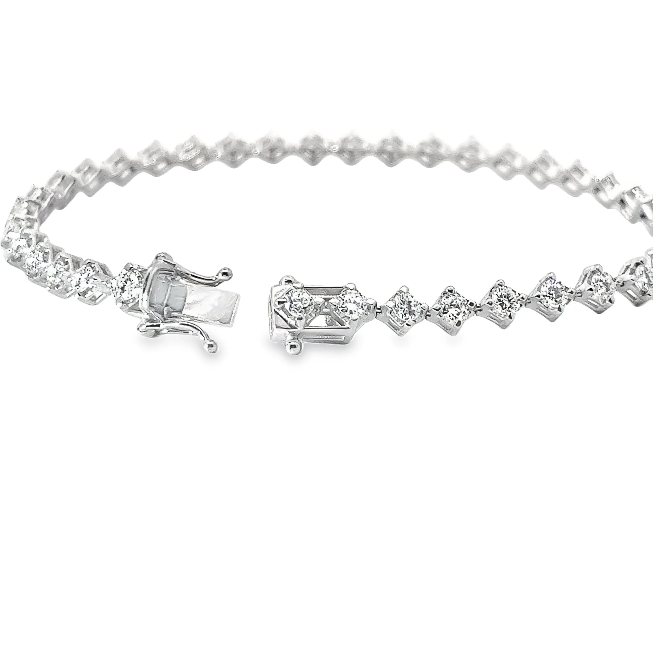 14k white gold 3.00ct G VS2 Round Diamond Tennis Bracelet