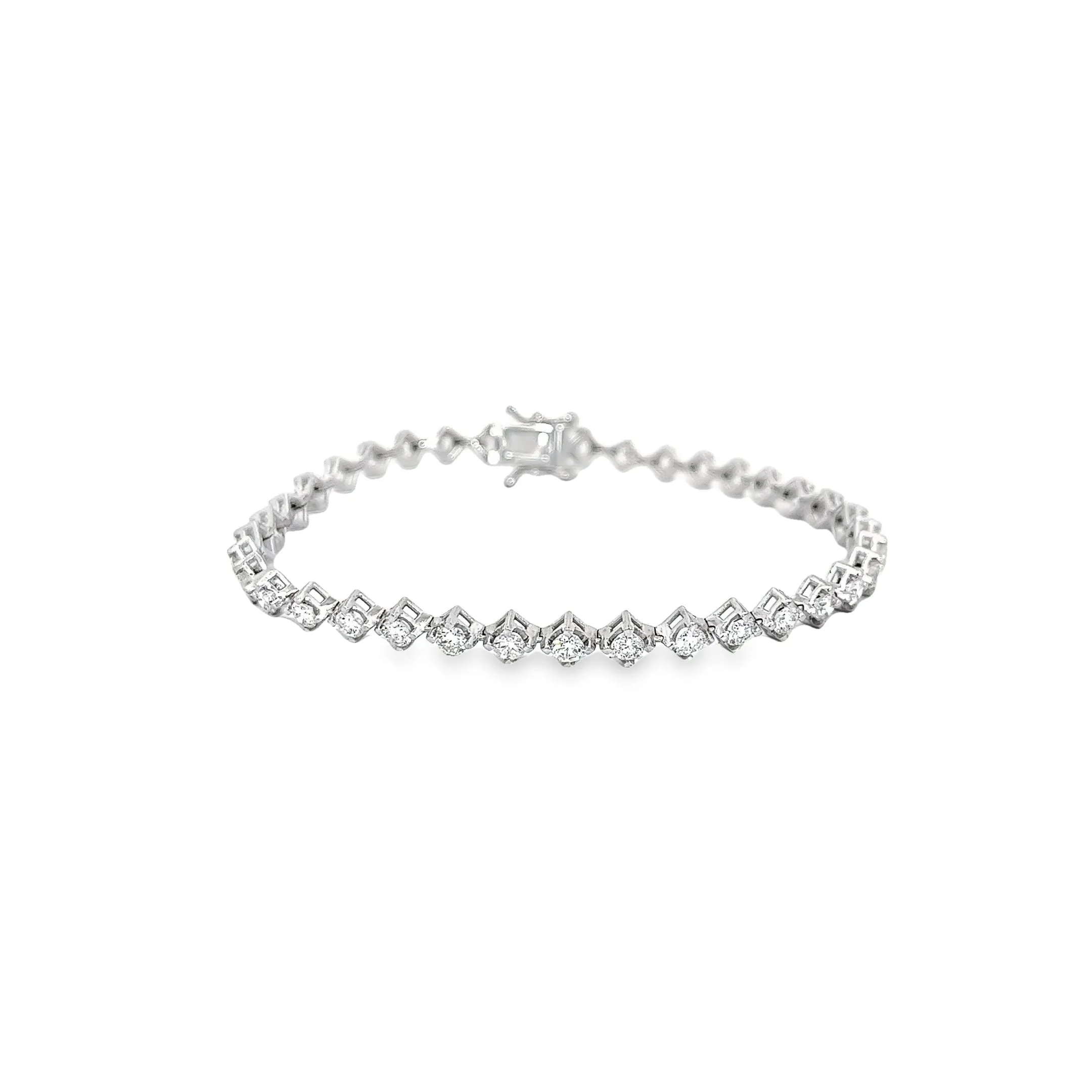14k white gold 3.00ct G VS2 Round Diamond Tennis Bracelet