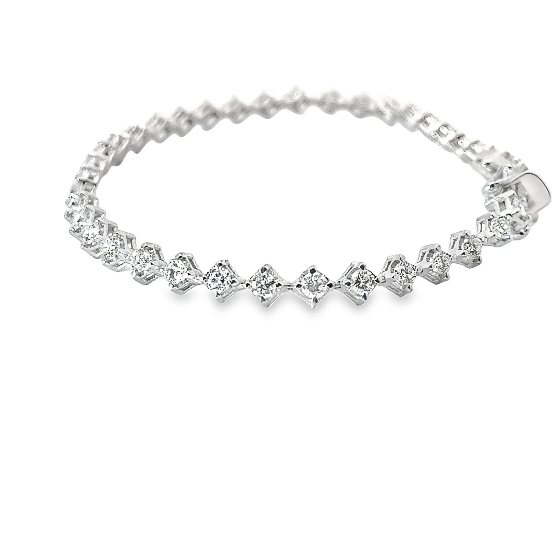 14k white gold 3.00ct G VS2 Round Diamond Tennis Bracelet