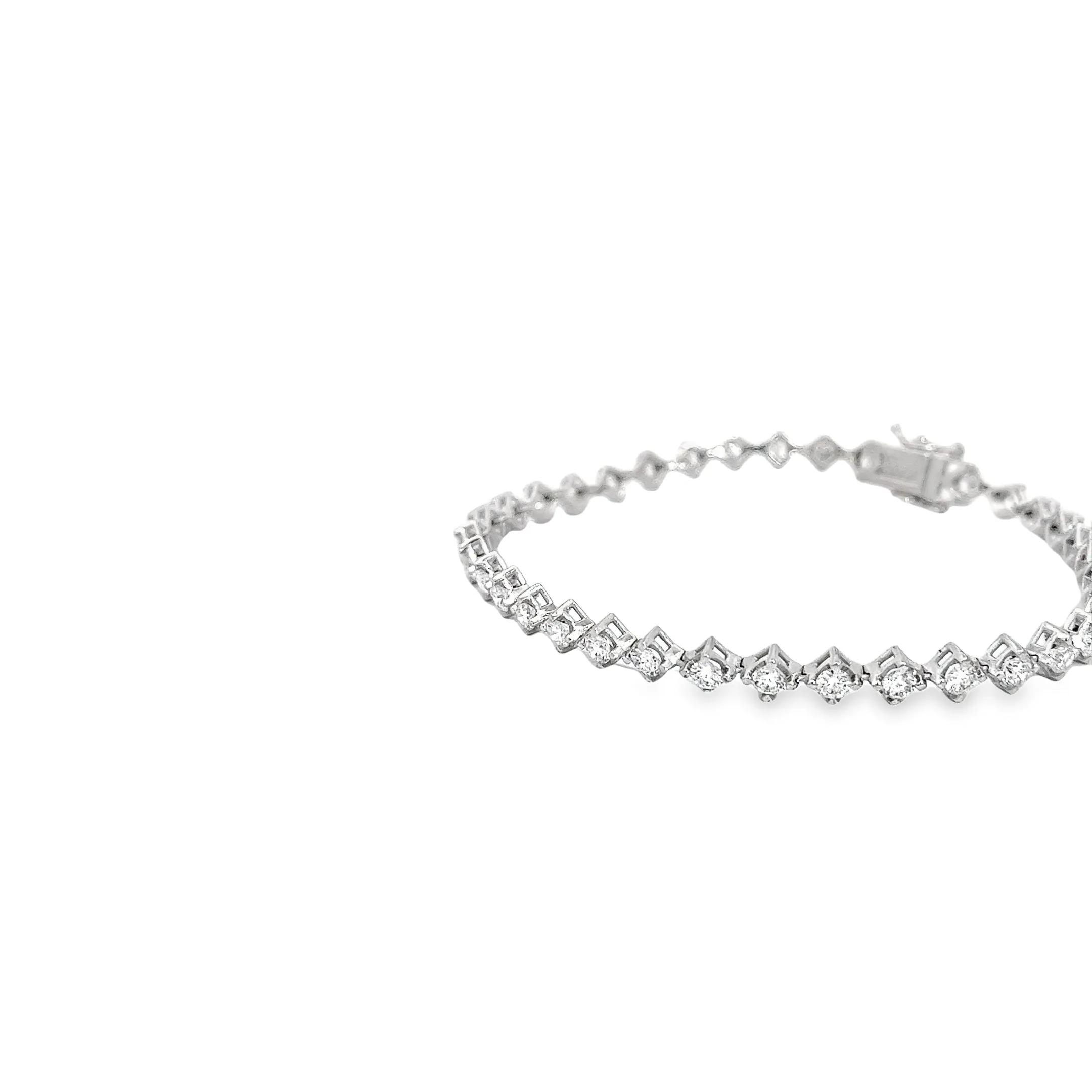 14k white gold 3.00ct G VS2 Round Diamond Tennis Bracelet