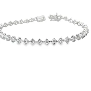 14k white gold 3.00ct G VS2 Round Diamond Tennis Bracelet