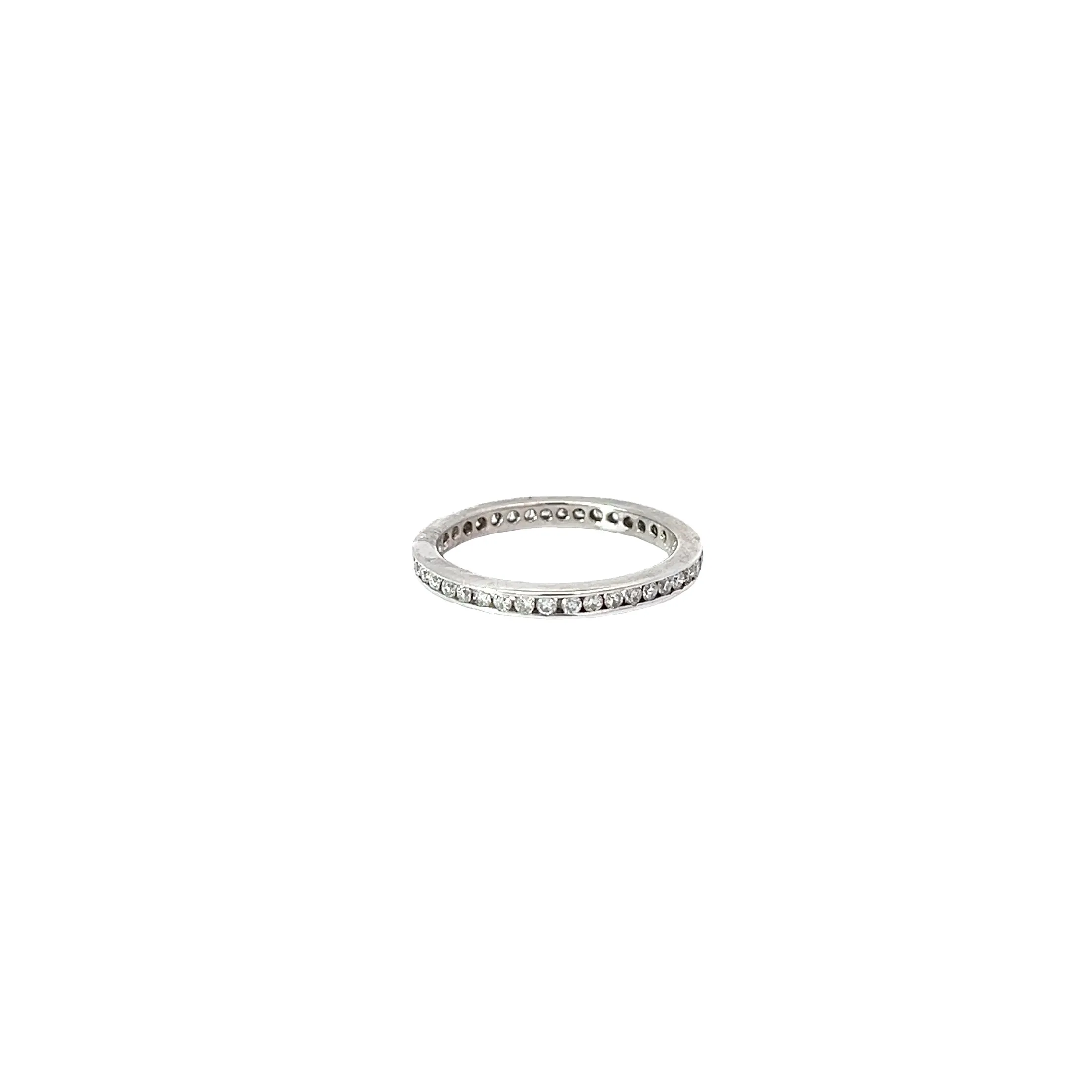 14k white gold .50ct G VS2 round diamond channel set eternity ring