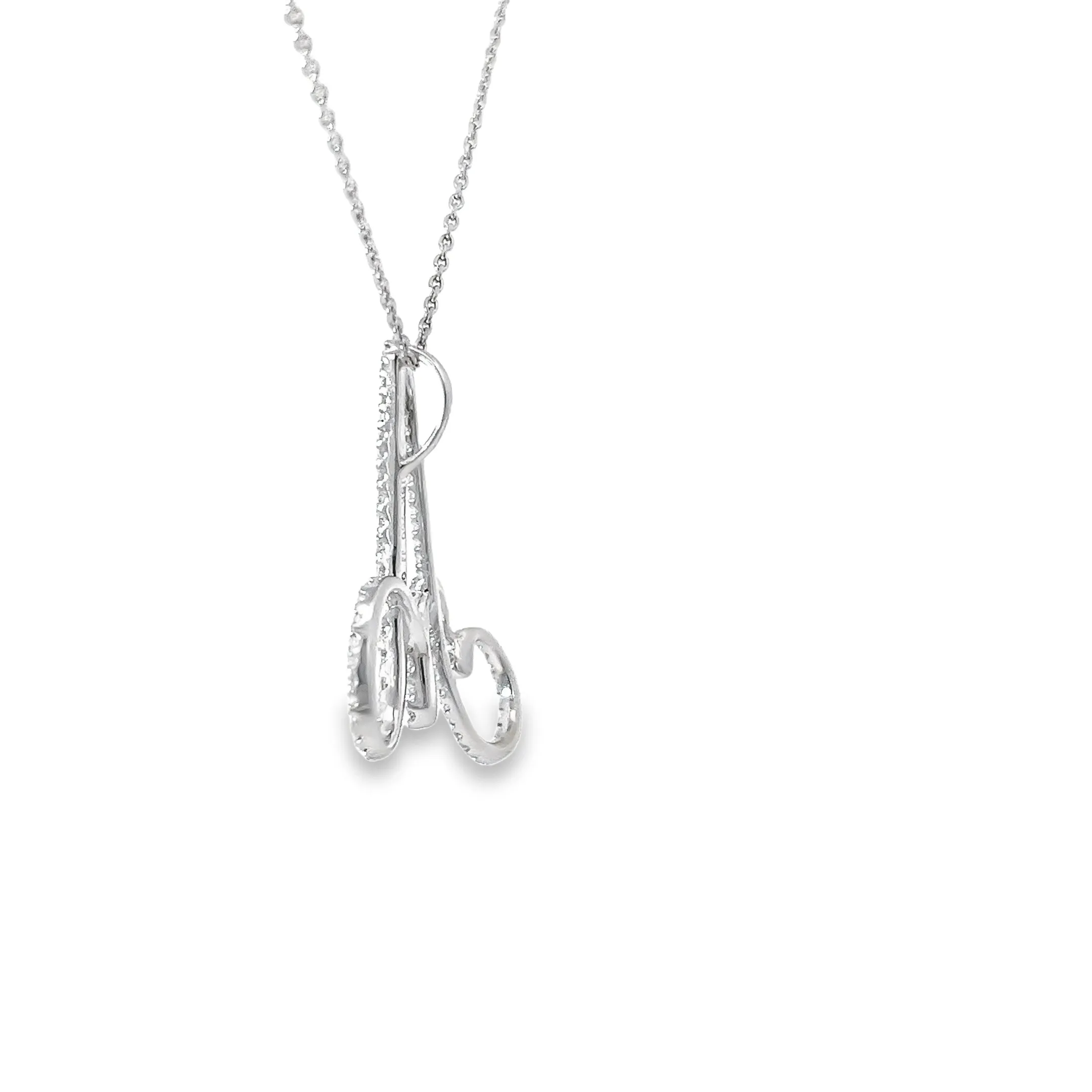 14k White Gold .50ct G VS2 Round Diamond "A" Necklace