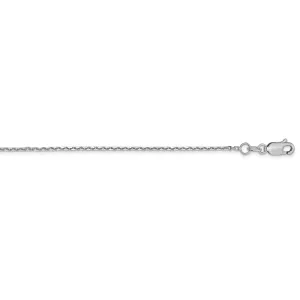 14K White Gold Diamond Cut Cable Chain