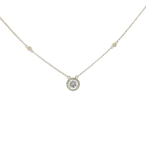14K YELLOW GOLD .75CT H SI1  OLD MINE CUT DIAMOND SOLITAIRE PENDANT
