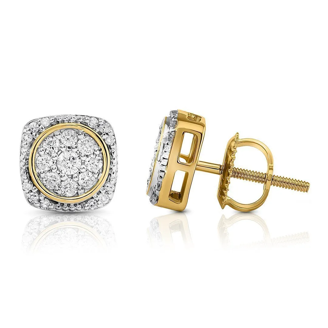 14k Yellow Gold Diamond Stud Earring 0.35 Ctw