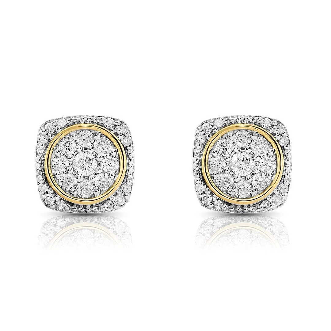14k Yellow Gold Diamond Stud Earring 0.35 Ctw