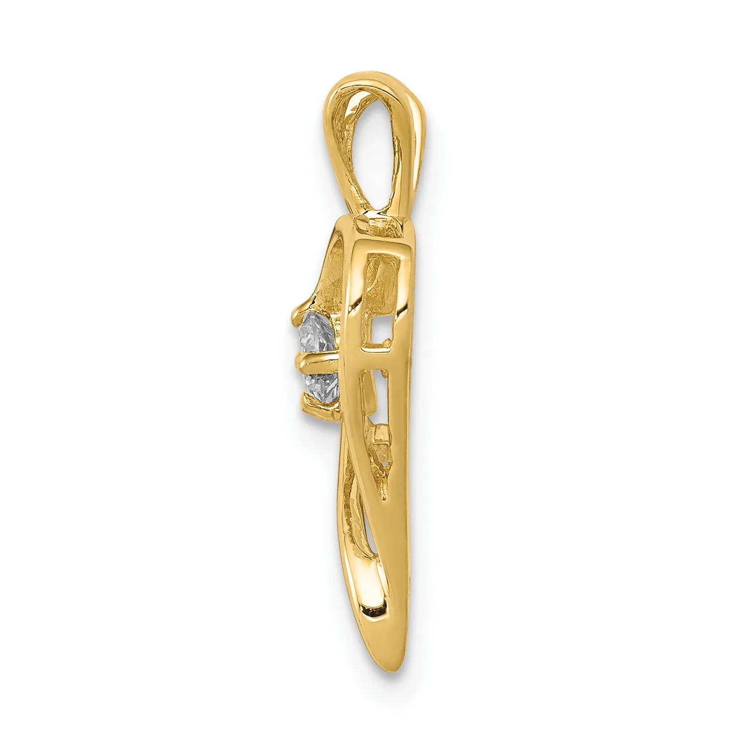 14k Yellow Gold l1 Clarity G-I Color 1/10ct. Diamond Heart Pendant