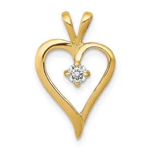 14k Yellow Gold l1 Clarity G-I Color 1/10ct. Diamond Heart Pendant