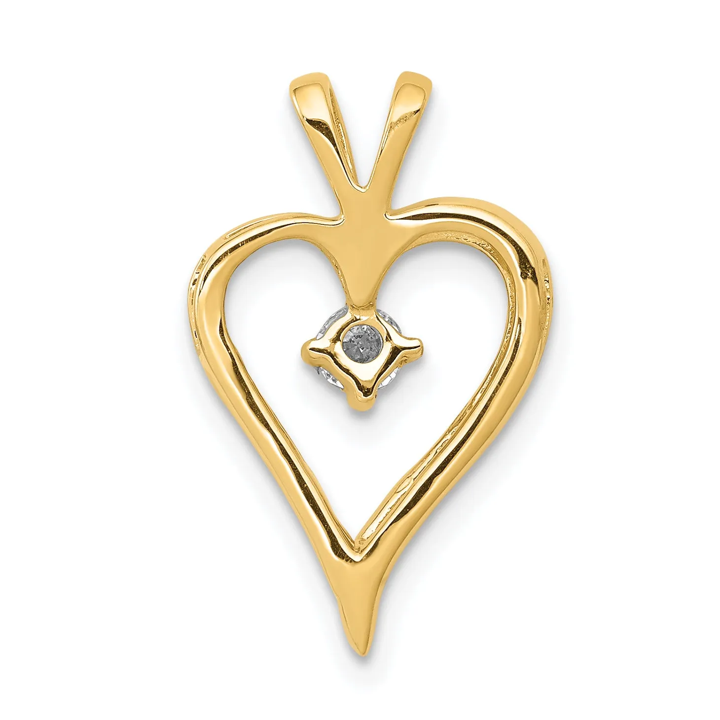 14k Yellow Gold l1 Clarity G-I Color 1/10ct. Diamond Heart Pendant