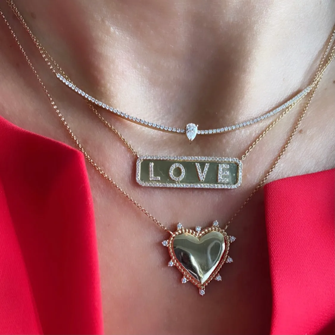 14KT Gold Diamond Paloma Heart Necklace